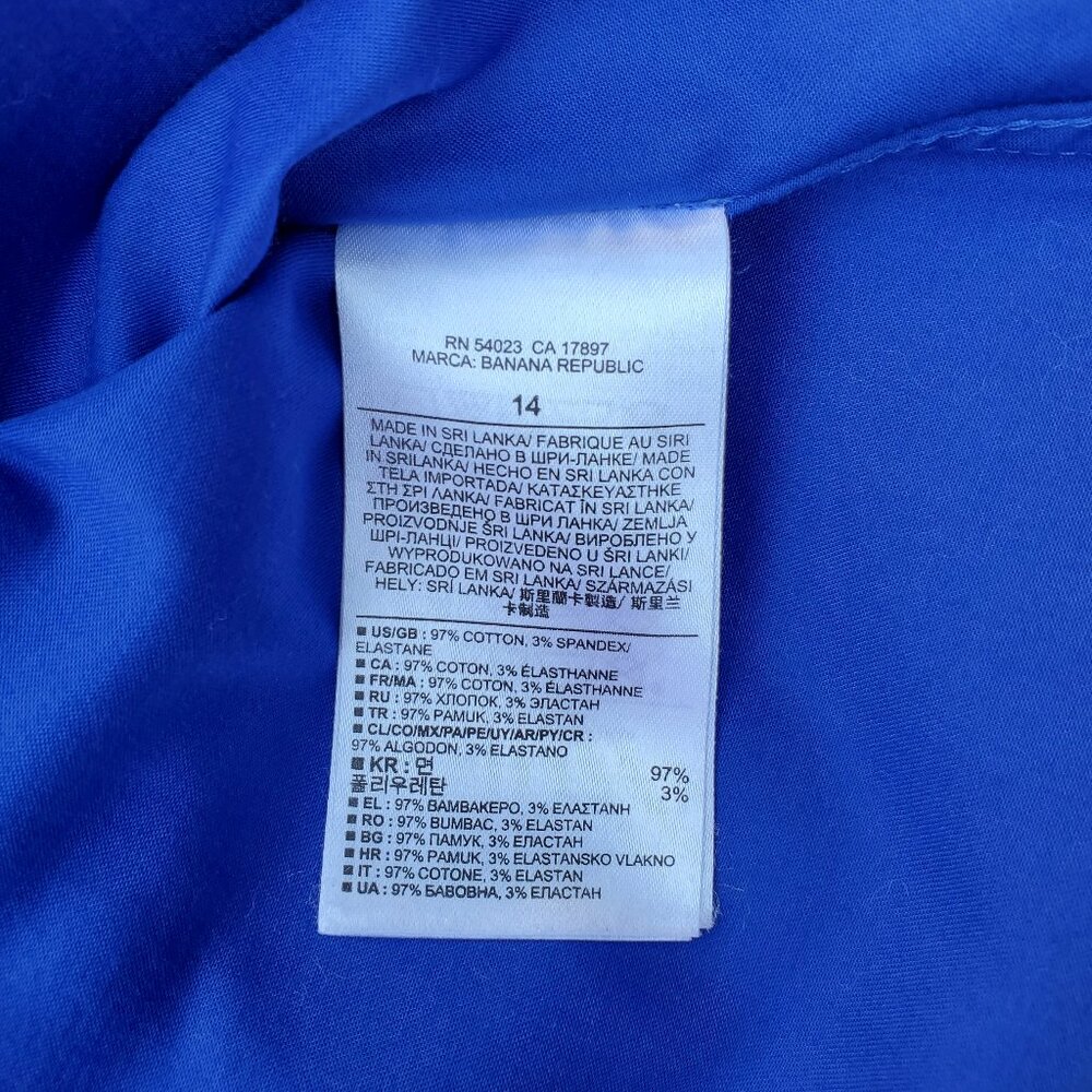Banana Republic Royal blue Fitted Button Down Shirt Size 14 - Picture 11 of 12